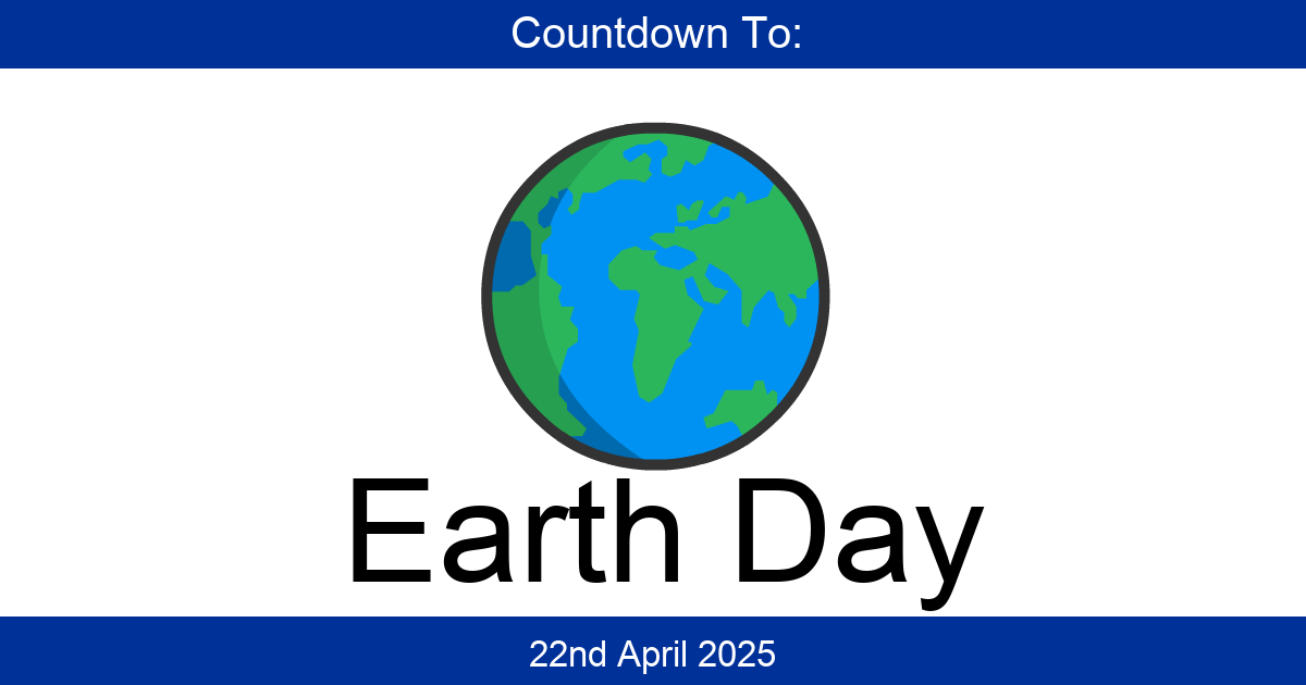 Countdown To Earth Day | Days Until Earth Day