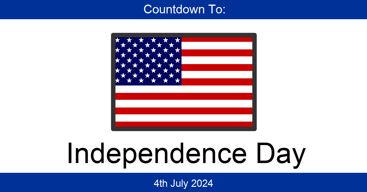 Countdown To Independence Day Days Until Independence Day