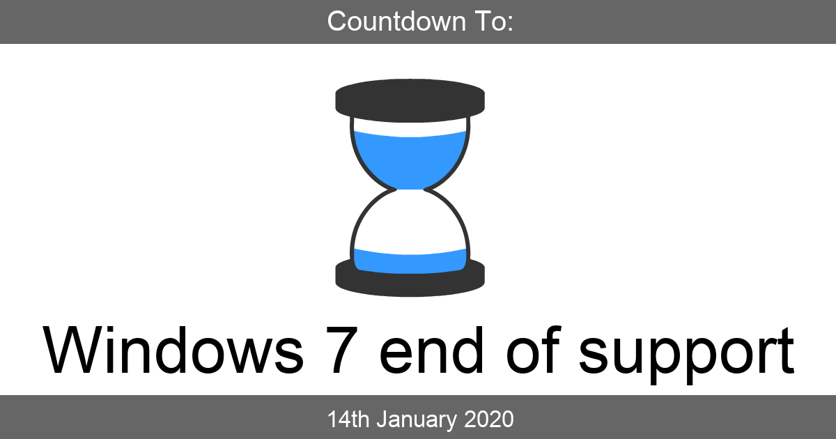 Windows 7 End Of Support Days Since Tuesday 14th January 2020 0515pm