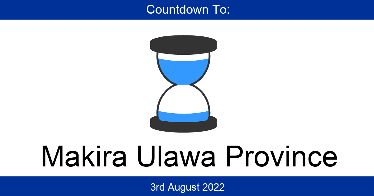 Countdown To Makira Ulawa Province Days Until Makira Ulawa Province