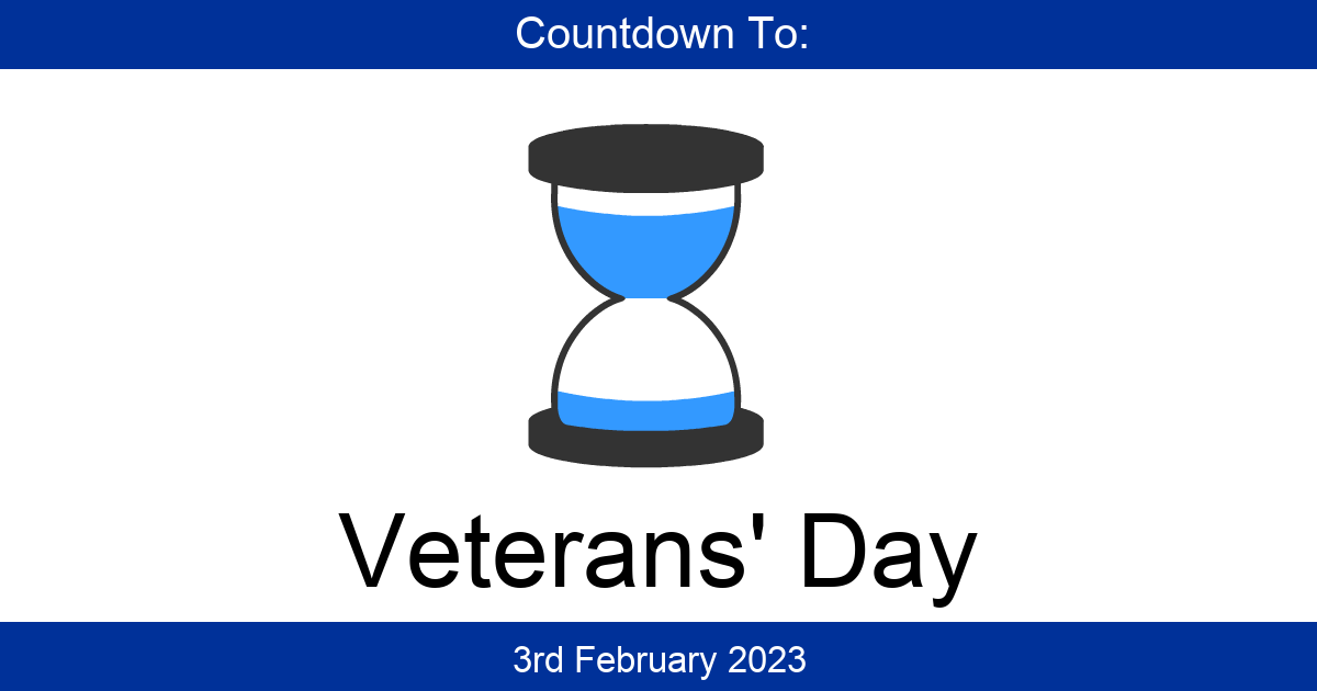 Countdown To Veterans' Day Days Until Veterans' Day