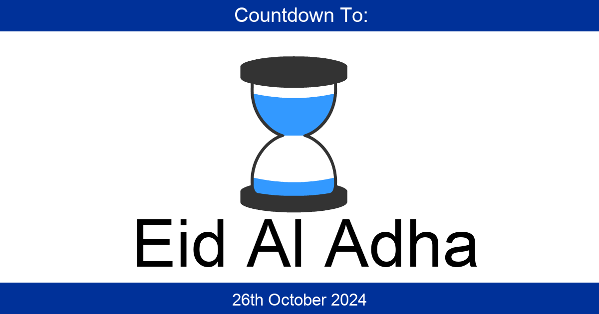 Countdown To EidAlAdha Days Until EidAlAdha