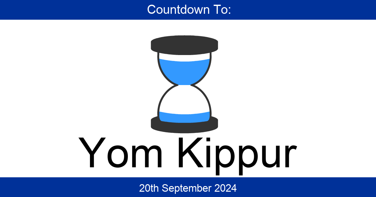 Countdown To Yom Kippur Days Until Yom Kippur