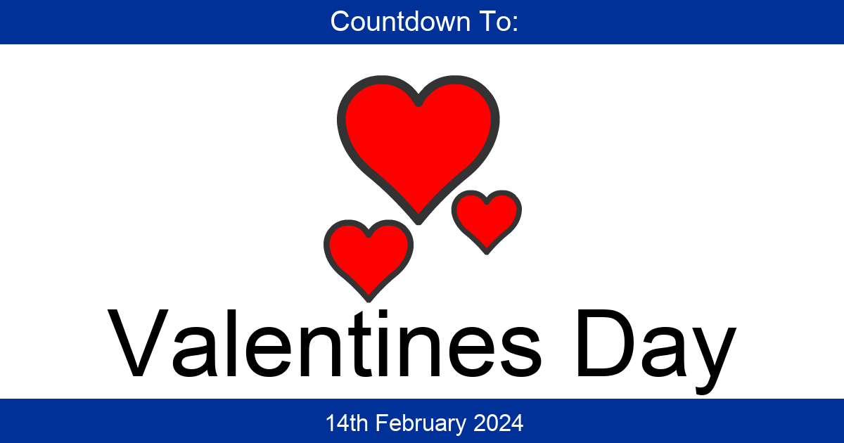 Countdown To Valentines Day | Days Until Valentines Day